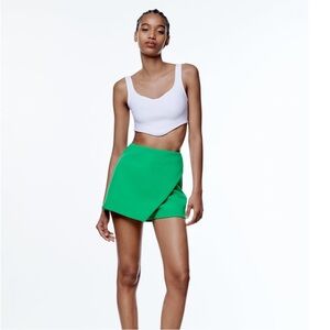 Zara asymmetric green skort